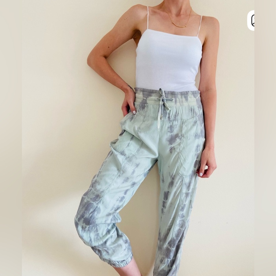 Marrakech Harmony Tie Dye Cupro Joggers L Gray/Soft Mint Anthropologie